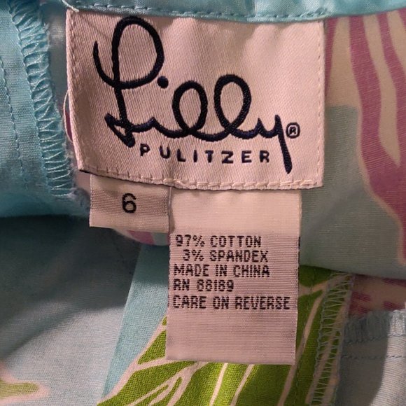 Lilly Pulitzer Light Blue Floral Crop Pants SIZE 6 - Picture 2 of 5